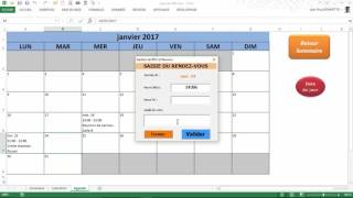 EXCEL VBA  Comment saisir vos Rendezvous dans un Calendrier [upl. by Akinert]