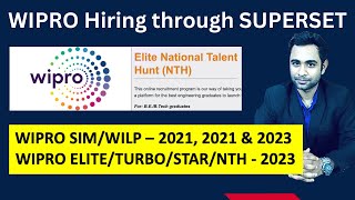 Wipro offcampus Hiring through superset  SIM WILP ELITE NTH TURBO [upl. by Odiug]