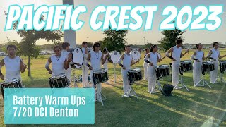 Pacific Crest Drumline 2023  Warm Ups  720 DCI Denton [upl. by O'Callaghan673]