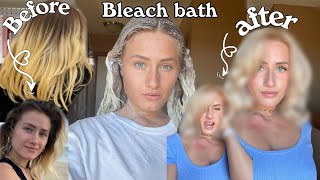 Giving myself a bleach bath at home kindaGoing very blonde Things dont go to smoothly [upl. by Ehtyaf540]