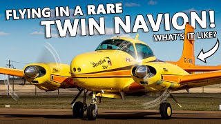 Flying one of the RAREST AIRPLANES EVER Twin Navion Airdrie to Drumheller 4K [upl. by Turner253]