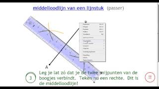 middelloodlijn van een lijnstuk passer [upl. by Gene295]