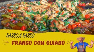 ✅PASSO A PASSO de como fazer FRANGO COM QUIABO [upl. by Ynnej]