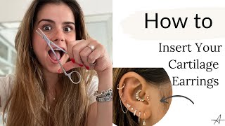 How To Insert Your Cartilage EarringsLabrets 16G  Changing My Daith Tragus And Helix [upl. by Antipus]