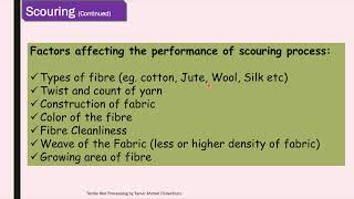 Textile Wet Processing1L15 Scouring process including objectives necessary chemicals amp types [upl. by Adehsor656]