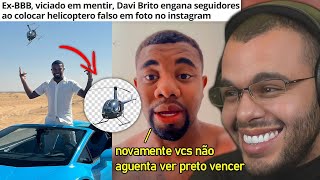 DAVI BRITO POSTA FOTO COM HELICÓPTERO FALSO É CRITICADO E RESPONDE HATERS [upl. by Enitsej]