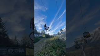 Carving up the lip in Schladming ⛰️ mtb downhill mtbflow schladming freeridemtb mountainbike [upl. by Nylrahs232]