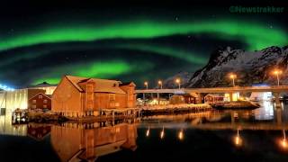 Aurora Borealis TimeLapse of the Northern Lights in Svolvær Lofoten Norway [upl. by Reinar]