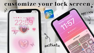 iOS16 how to customize your lock screen aesthetic 🌷✨ app amp setting [upl. by Ikkim]