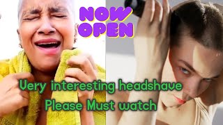 Headshave girl in salon  girl crying haircut headshave cute girl headshave  treading hair cut [upl. by Porcia266]