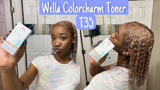 Wella Toner T35 on Golden Blonde Hair [upl. by Hardej]