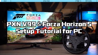 PXN V99 Gaming Steering Wheel amp PC Forza Horizon 5 Setup Tutorialpxn tutorial forzahorizon5 [upl. by Aniroz]