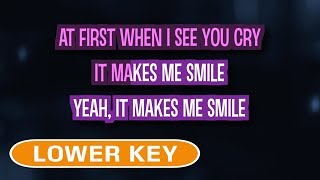 Smile Karaoke Lower Key  Lily Allen [upl. by Enaid]