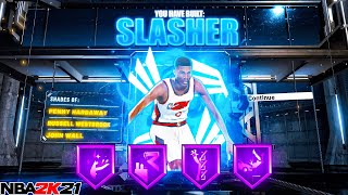 BEST SLASHER BUILDS in NBA 2K21 OVERPOWERED SHARPSHOOTING SLASHER BUILD MIGHT BREAK NBA2K21 [upl. by Fuhrman]