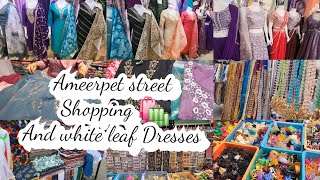 White leaf Dresses collection 😍 and Ameerpet street Shopping Shopping trending yt [upl. by Collar]