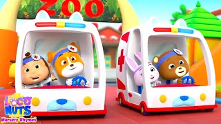 Wheels On The Ambulance Emergency Vehicle for Kids by Loco Nuts Nursery Rhymes [upl. by Aibat]