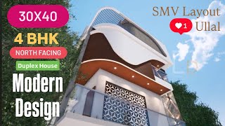 30X40 DUPLEX HOUSE NORTH FACING 4 BHK SMV LAYOUT BANGALORE [upl. by Bull]