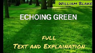 The Echoing Green by William Blake  summary and explanation  CBSE lesson class 5 [upl. by Jeno]