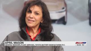 WGHP NEWSMAKER APRIL MASON TOYOTA BATTERY MANUFACTURING NORTH CAROLINA [upl. by Jacinto243]