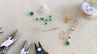 How to Make a Pair of Sparkly Dangly Earrings [upl. by Leal]