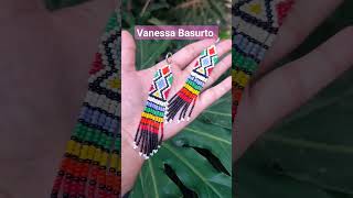 Aretes con flequillos en mostacillas ❤️🧵🪡 diy easy beads handmade aretesartesanales chaquira [upl. by Hildy]