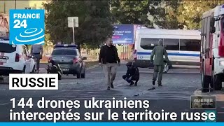 La Russie dit avoir intercepté 144 drones ukrainiens sur son territoire • FRANCE 24 [upl. by Lail]