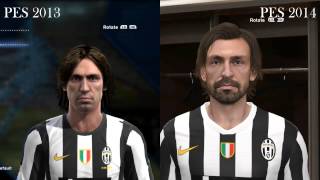 Pro Evolution Soccer 2013  2014  Face Comparison [upl. by Desberg]