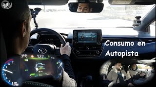 Toyota Corolla Hybrid Feel 2019 Consumo autopista  Test Drive  ECO  125H [upl. by Alihet]