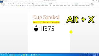 Cup Symbol Create by MS Word MS Word Shotcut MS Word [upl. by Nugent]