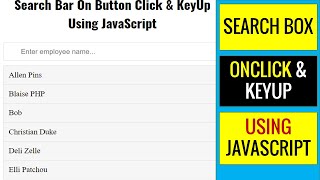 Search Box Onclick And KeyUp Using Html CSS And JavaScript [upl. by Aicenat814]