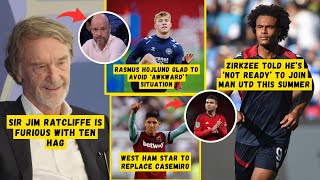 SHOCK❗Sir Jim is Furious With Ten Hag😱Zirkzee Reacts Join Man Utd😱Replace Casemiro😲Man Utd News [upl. by Virge204]