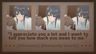 Comforting you with words of affirmationASMR Girlfriend RP F4AAffirmationRelationship Security [upl. by Judith258]