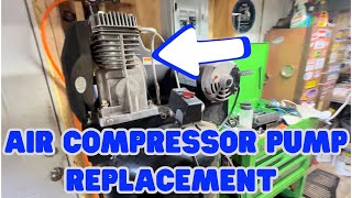 60 Gallon Craftsman Air Compressor Pump Replacement  DIY [upl. by Airehs]