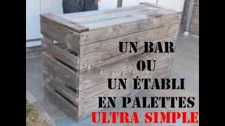 Un bar ou un établi en palettes ultra simple [upl. by Yroffej5]