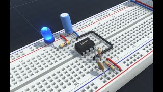 NE555  LN555 monostabilen Oszillators Mode with Crumb circuit Simulation in fast forward [upl. by Olwen]