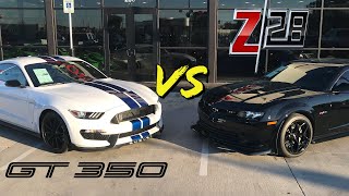 Shelby GT350 Mustang VS Chevy Camaro Z28 [upl. by Jarita884]