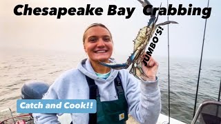 Trotline Crabbing The Chesapeake Bay  CATCH AND COOK [upl. by Ellekcim]