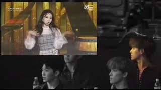 SEVENTEEN Mingyu REACTION to TWICE Tzuyu at 2019 Gaon Awards  more MINTZU Moments [upl. by Natsyrt722]