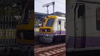 Mumbai fast local train arriving in Virar with smash entryYouTube short short afternoon view [upl. by Okoy718]