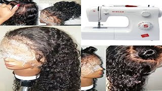 HOW TO MAKE A 7X7 LACE CLOSURE WIG USING A SEWING MACHINE 😍😍😍 [upl. by Landrum]