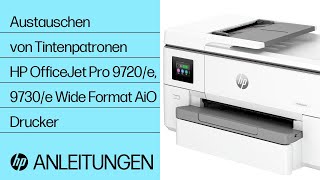 So tauschen Sie Tintenpatronen aus  HP OJ Pro 9720e amp 9730e Wide Format AiO Drucker  HP Support [upl. by Analaf948]