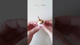 Crochet Ice Cream In Cup Keychain shorts crochet springdaydiy amigurumikeychain diy [upl. by Nivled]