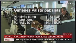 Bērnu pabalstiem aicina pieteikties elektroniski [upl. by Lorrac]