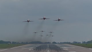 Red Arrows departure and arrival at RAF Brize Norton 310524 [upl. by Hanauq]