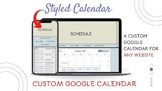 Styled Calendar  Custom Google Calendar for ANY website [upl. by Dustman]