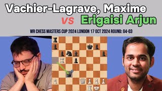 Maxime VachierLagrave vs Erigaisi Arjun – WR Chess Masters Cup 2024 Round 4 [upl. by Yhtomit]