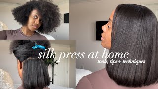 DIY silk press on type 4 hair  detailed tutorial with tips tools  techniques [upl. by Samara455]