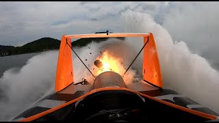 U8 Miss TriCities blows turbine engine in APBA Gold Cup Final Heat [upl. by Elylrac]