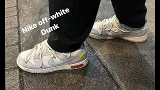 Nike OffWhite Dunk Lot 25 review with sizing and on foot [upl. by Repotsirhc]