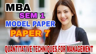 MBA  SEM 1  Paper 7  QUANTITATIVE TECHNIQUES FOR MANAGEMENT  AKNU [upl. by Aimat]